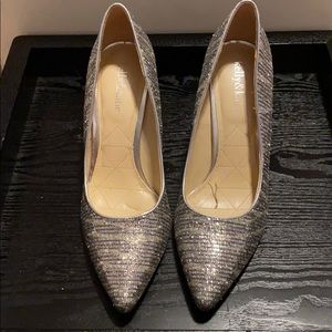 Gold and Silver Pumps